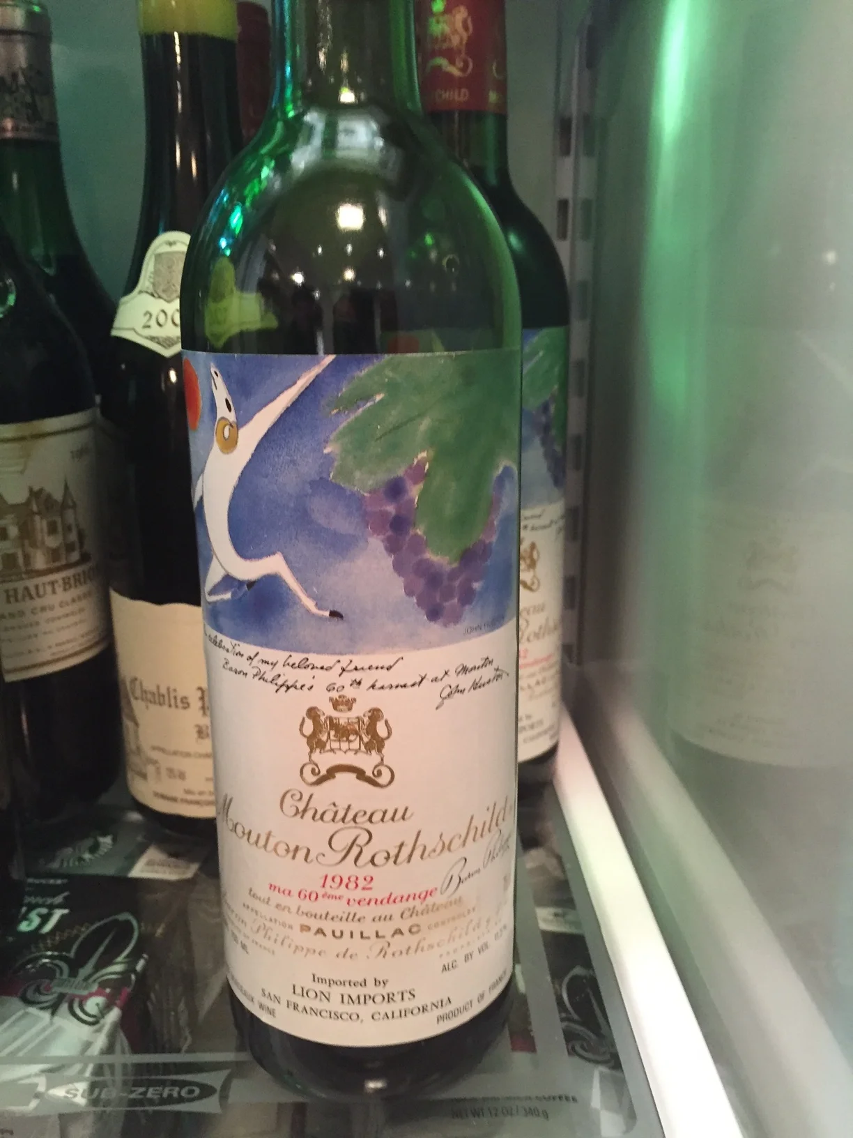 1982 Chateau Mouton Rothschild Rated A Record 103 Points By Nancy